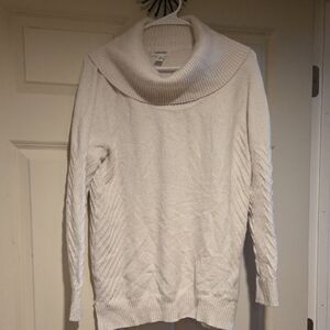 Calvin Klein Women's Soft White Cowl Neck Sweater